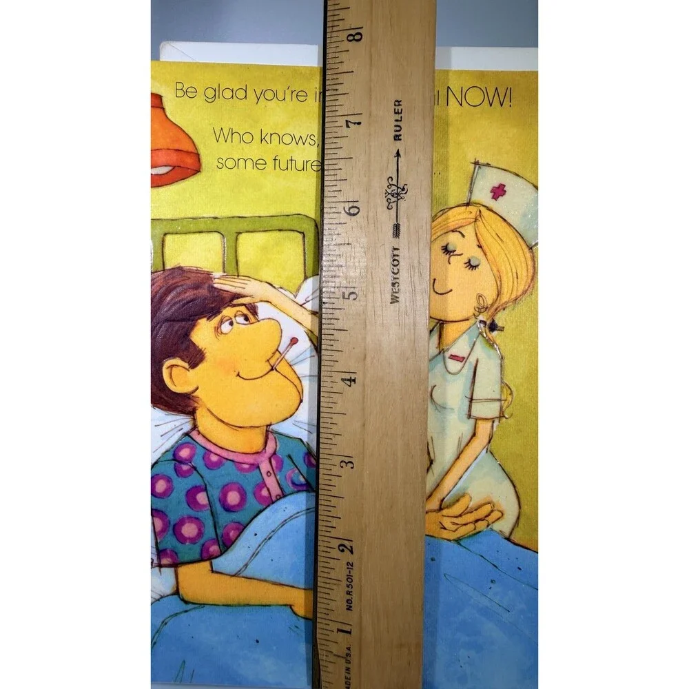 Vintage Ambassador Get Well Soon Card Nurse Automation Humor Retro 60s 70s